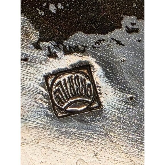 Vintage Ornate Silver Plate Glass Cruet Set With Decorative Handle & Fruit Motif - Picture 9 of 15